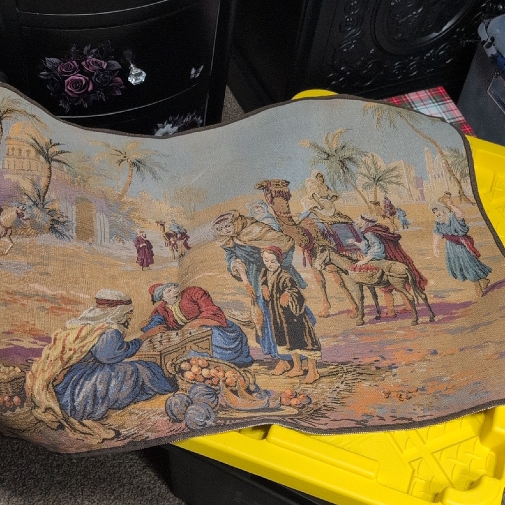 Vintage Tapestry with Middle Eastern Scene
